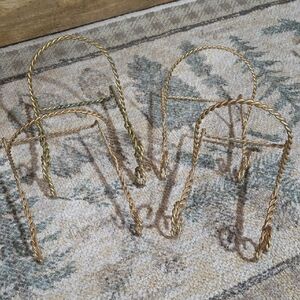 Set of 4 Small Gold Metal Bowl/Plate Stands